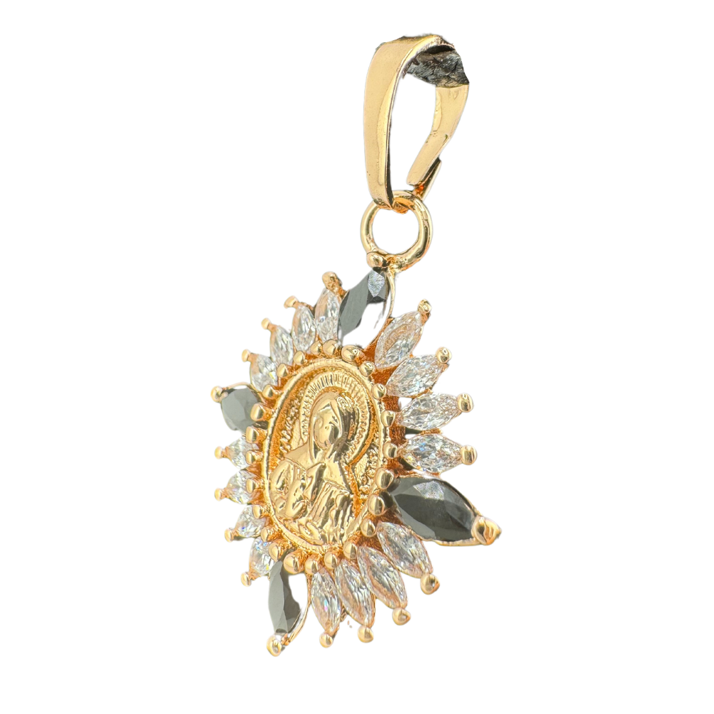 Exquisite Saint Matrona Pendant Plated in Rose Gold with Stones Exquisite Saint Matrona Pendant Plated in Rose Gold with Stones